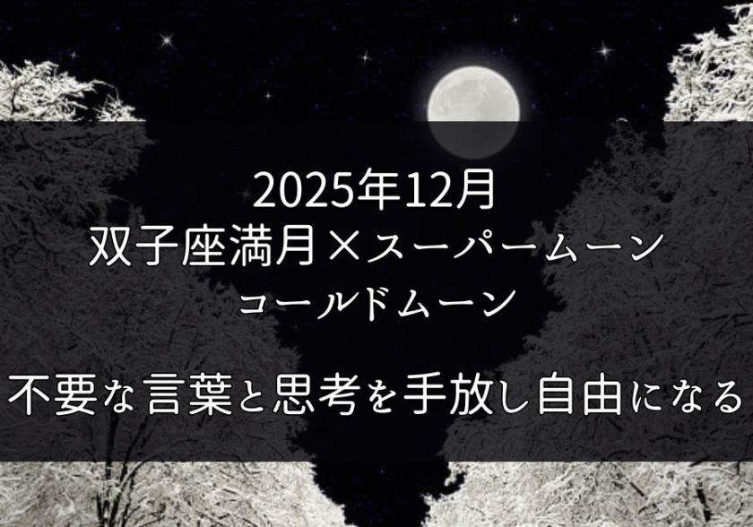 【2025年12月双子座満月×スーパームーン・コールドムーン】不要な言葉と思考を手放し自由になるスピリチュアルメッセージのイメージ画像