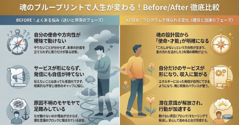 魂のブループリント(魂の設計図)で起こる変化のイメージ画像