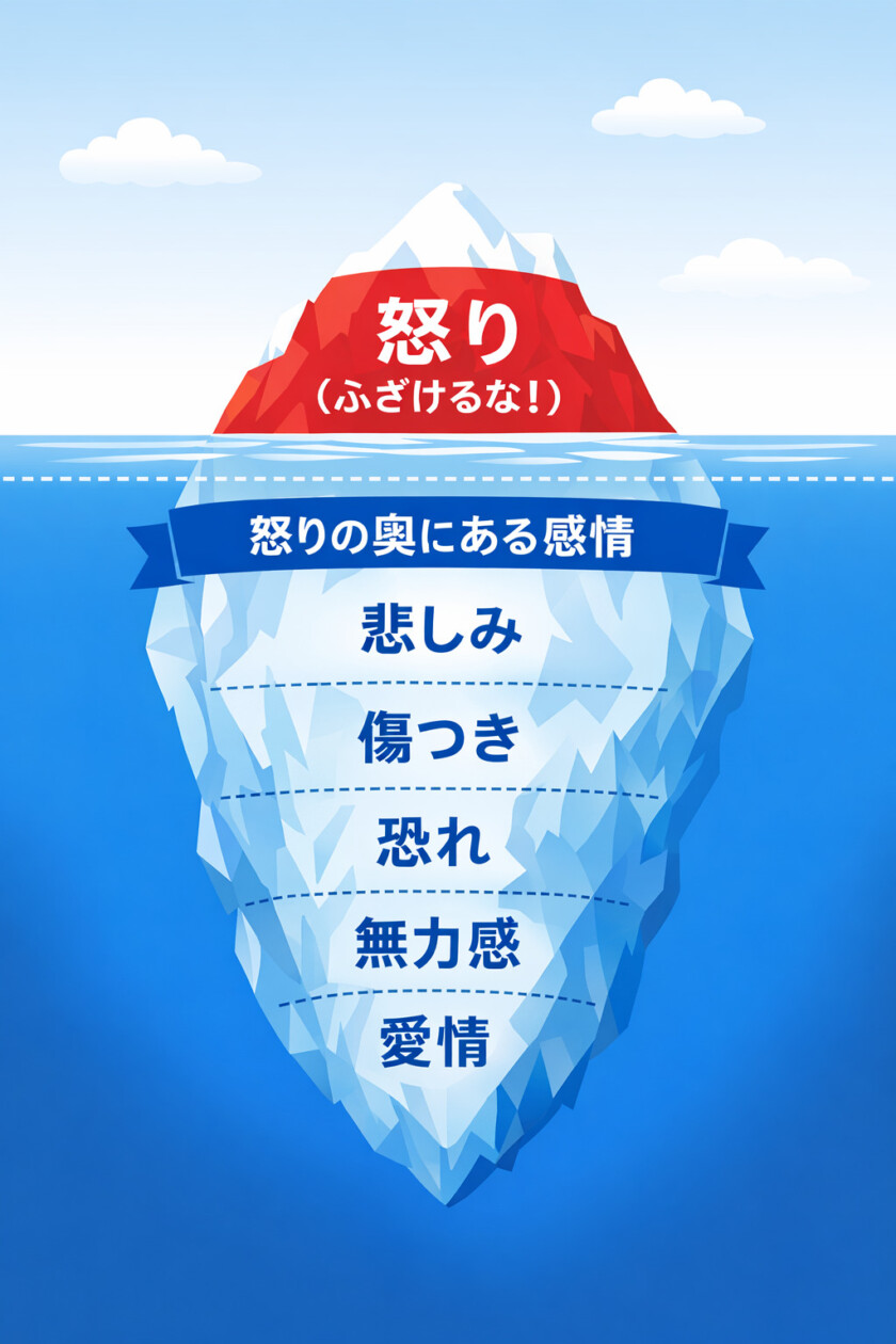 怒りの奥にある本当の感情の説明画像